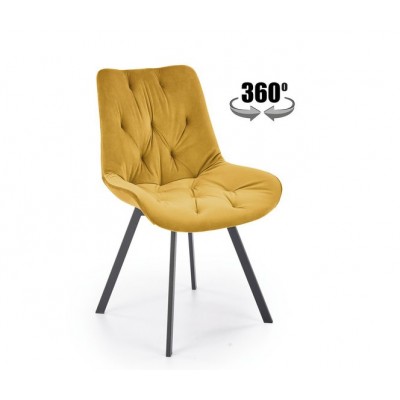 Стул HALMAR K519 горчичный/черный, поворотный